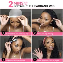 Human Hair Wave Headband Wig for Women #5