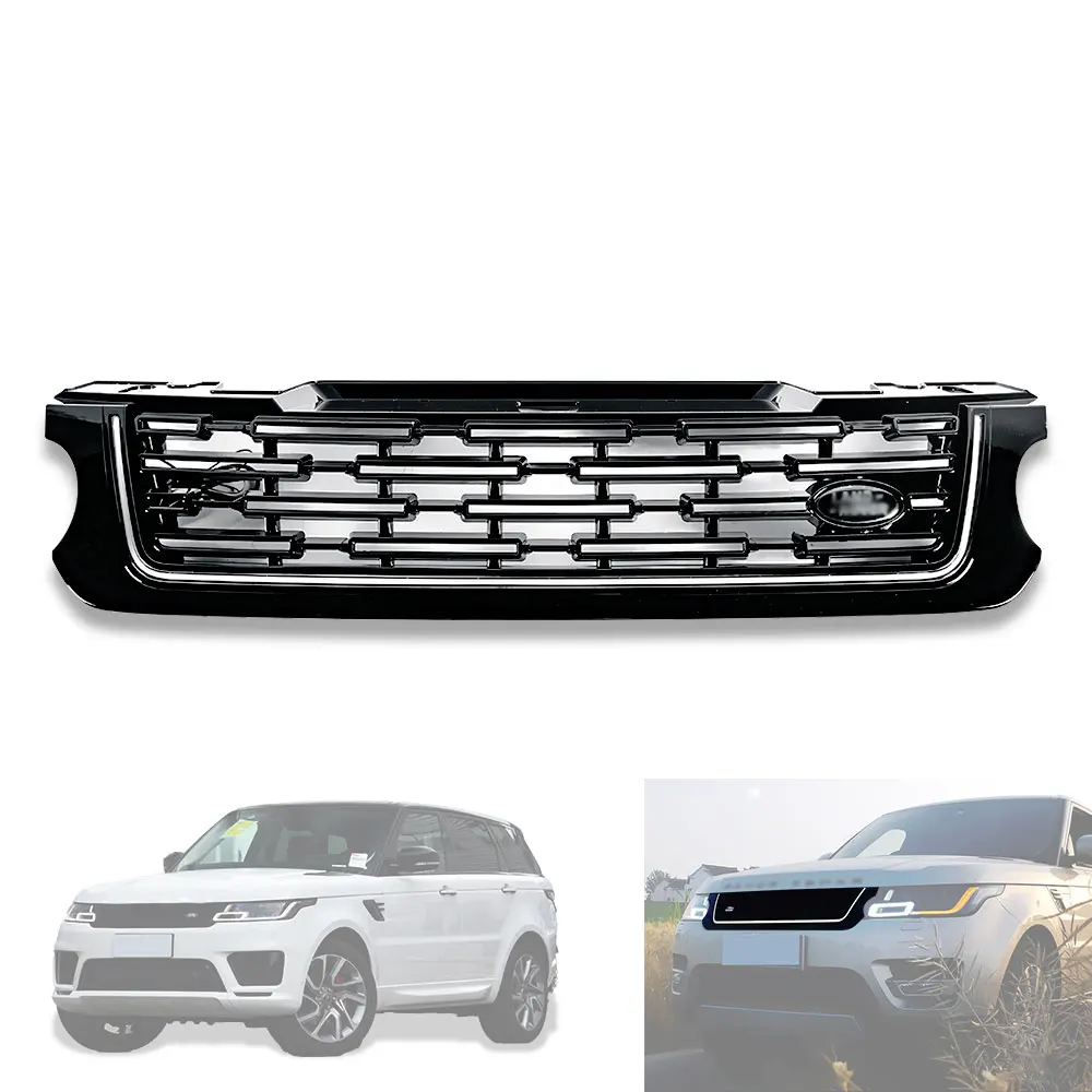 Car Body Parts Upgrade Front Grill Facelift Bumper Grille With Light For Land Rover Range Rover Sports 2014-2017 Up to 2018