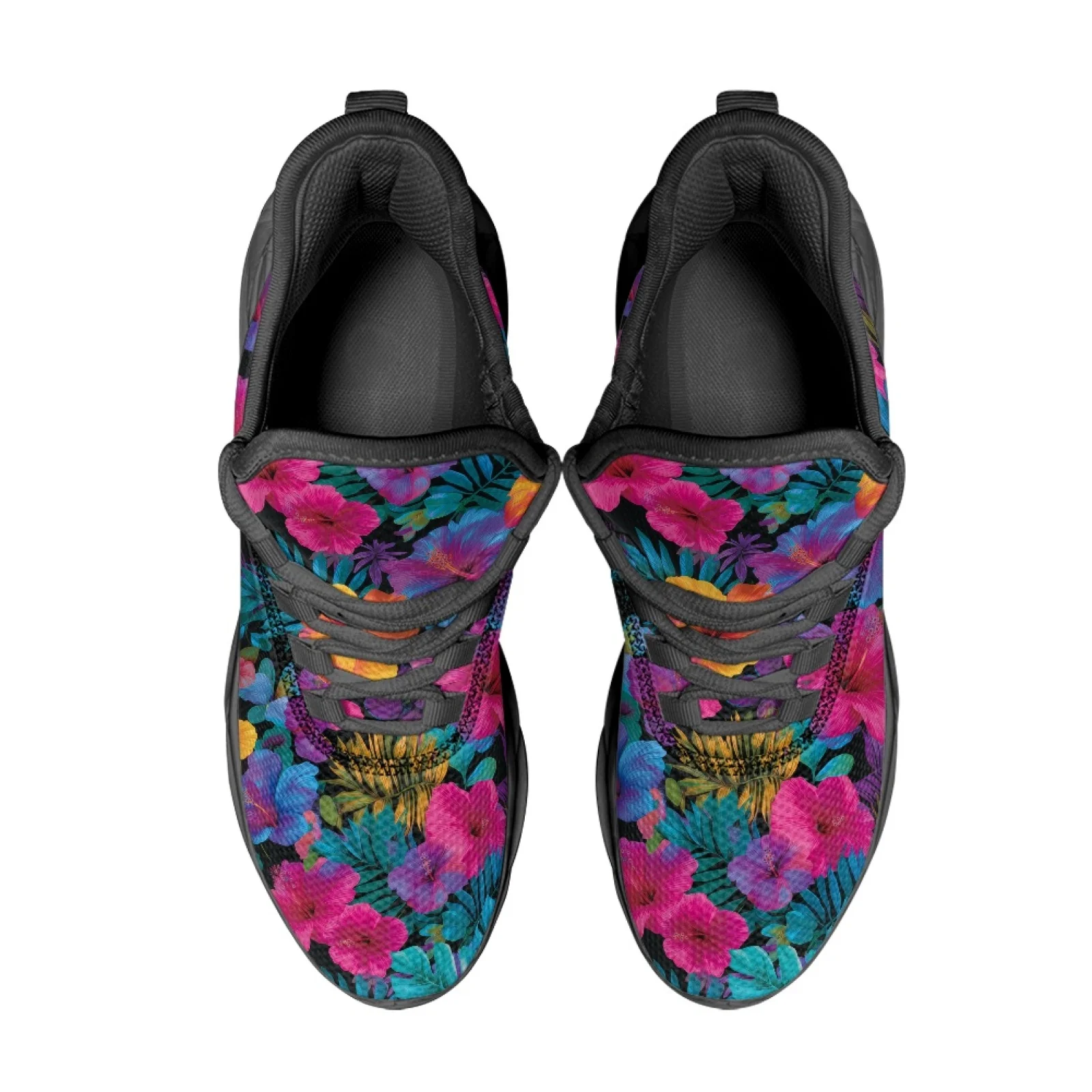 PENSTROLL PENSTROLL Vibrant Flowers Dark Casual Running Shoes Fashion Sneakers for Jogging New Trend All Season Men