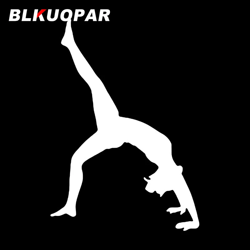 BLKUOPAR A Girl Doing Stretching Exercises Car Stickers Vinyl Yoga Decals Fashion Silhouette Windows Windshield Accessories