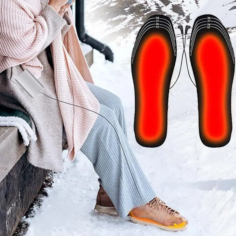 

USB Heated Shoe Insoles 39-44 Yards Electric Foot Warming Pad Feet Unisex Warmer Sock Pad Mat Winter Outdoor Heating Insoles