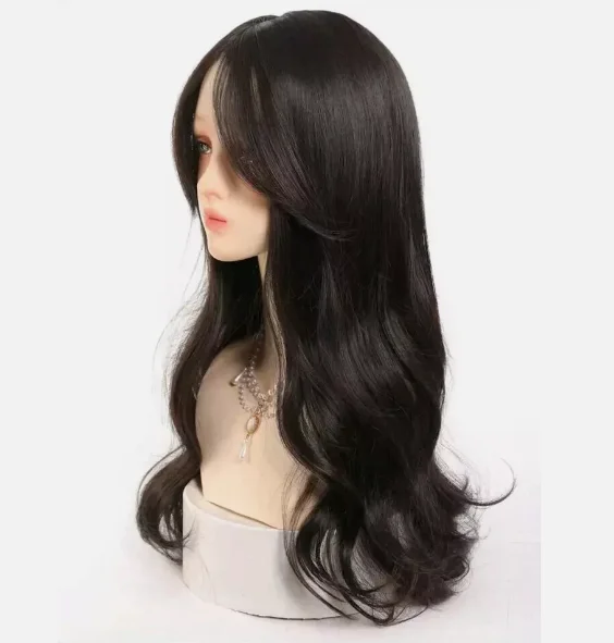 أزياء جديدة بريق المرأة براون الباروكات المتموجة 24In #3