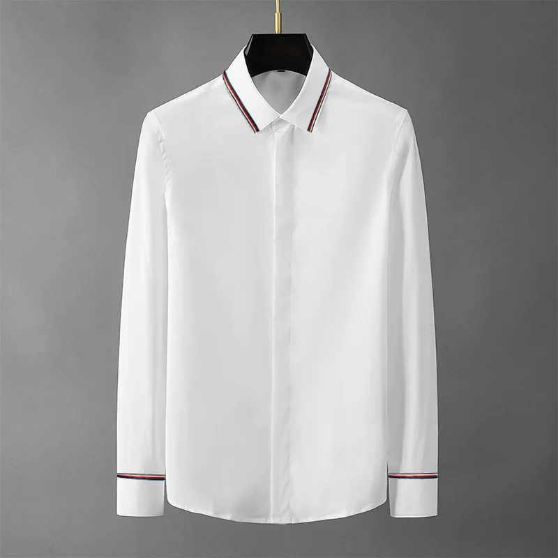 Spring and Autumn New Men's Long sleeved Shirts, Casual Shirts, Leader Mouth Ribbon, High Quality Casual Men's Wear