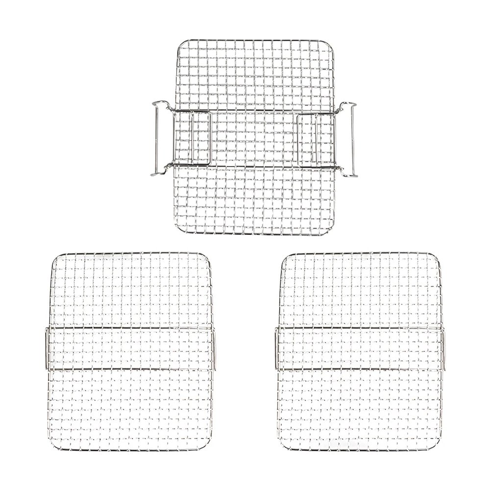 

1 set Stainless Steel Air Fryer Dehydration Rack 3 Layer Grilling Steaming Tray For Fruit Meat Dehydrating Non-Stick Quick Clean