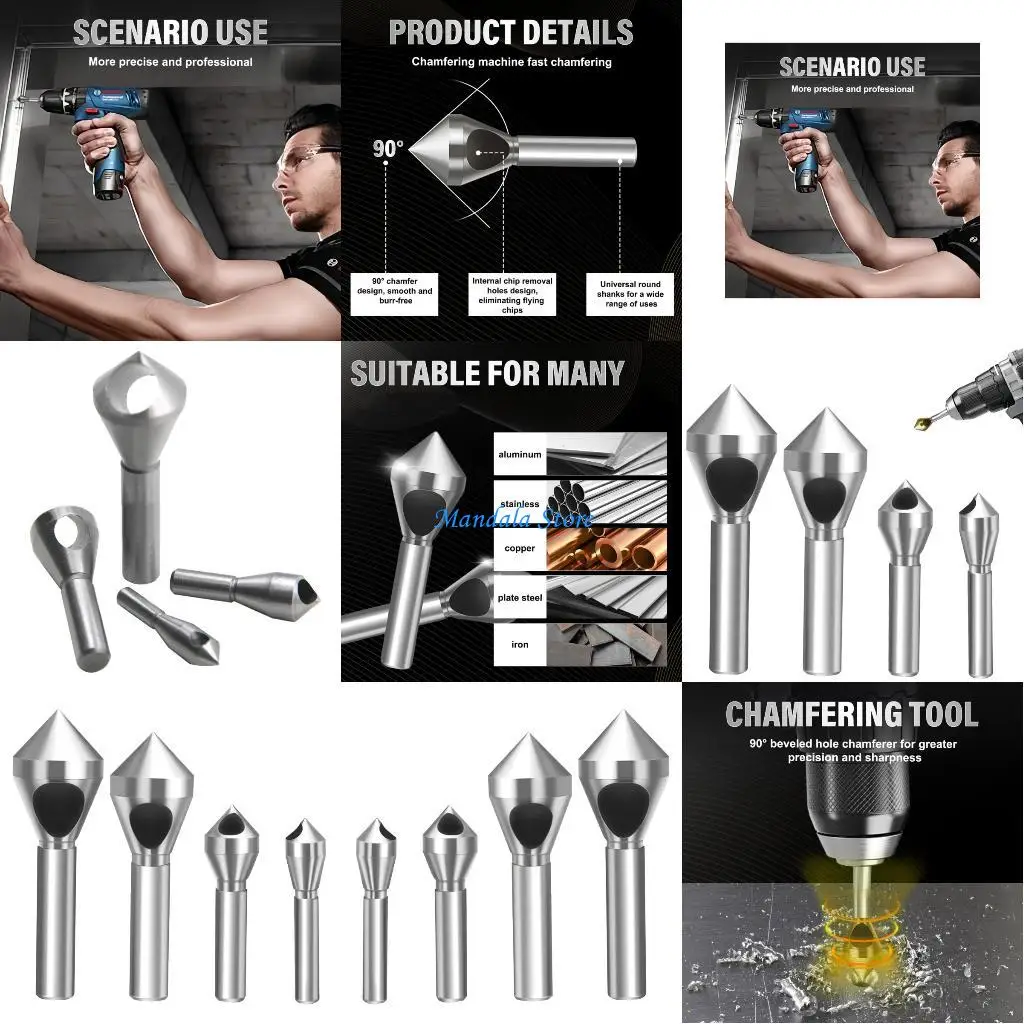 

U2JC Ergonomic Countersink Drill Bit Plated Heat Resistant for Chamfering