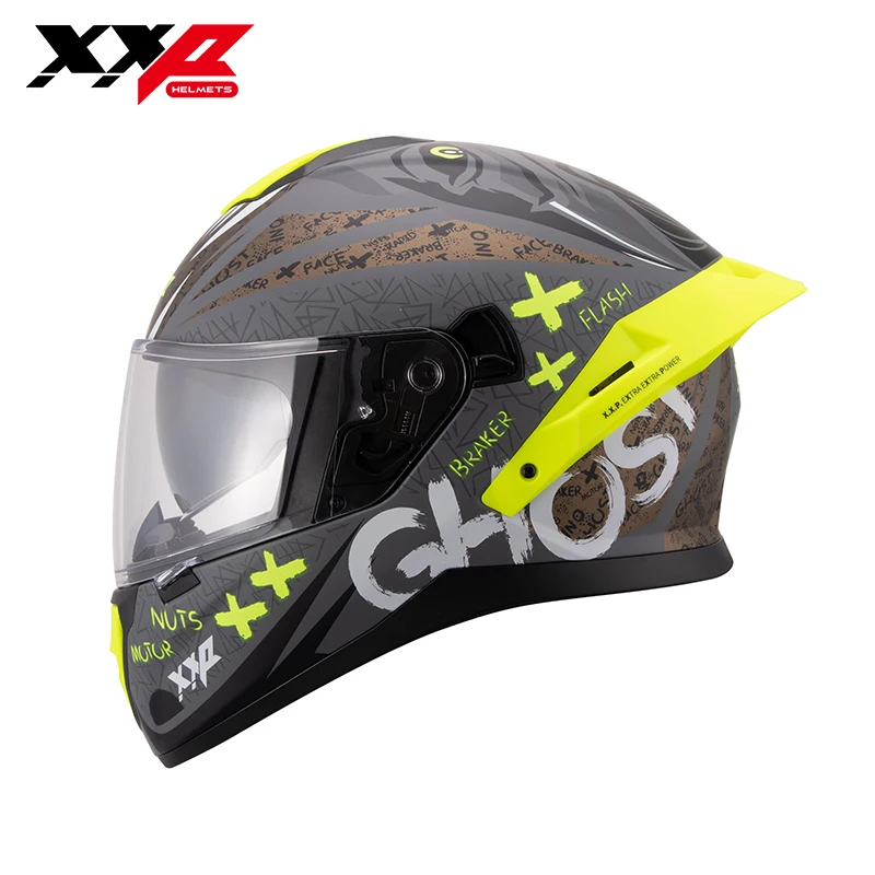 

Motorcycle Racing Xxp Helmet Single Visor Quick-Release Abs Full Face Helmets 4 Seasons Men and Women Dual Lens Sun Visor Dot 3C