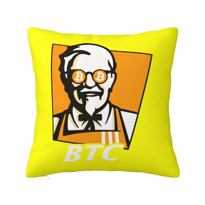 Custom Funny Bitcoiny Luxury Throw Pillow Covers BTC Original Recipe Cryptocurrency Crypto Blockchain Geek Cushion Cover