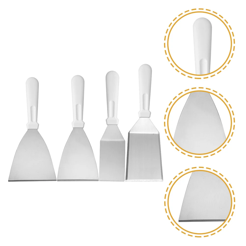 

4pcs Stainless Steel Steak Spatula Set Curved Oil-Filtering Frying Shovel For Kitchen Restaurant Hotel Cooking Tools Heat