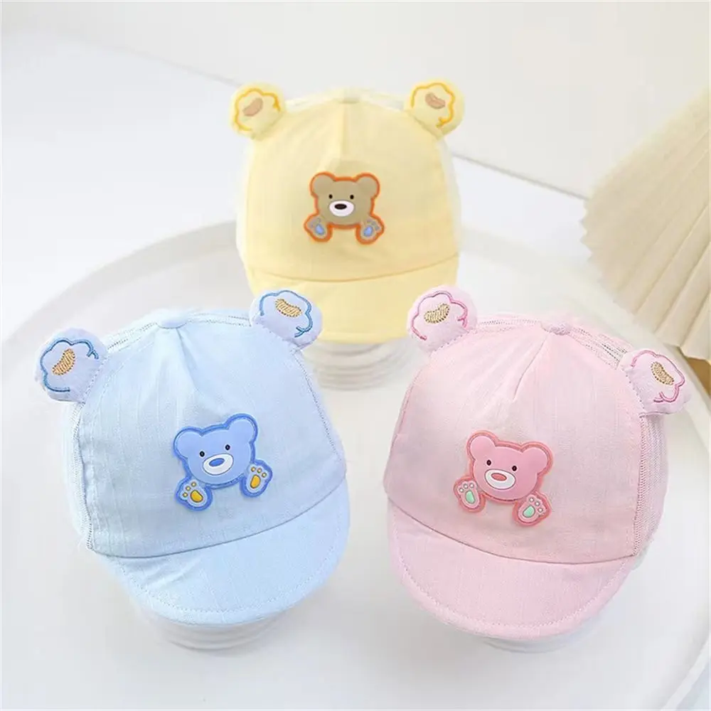 Soft Cotton Baby Baseball Cap Casual UV Protection Thin Breathable Baby Sun Cap Cute Cartoon Sunshade Baby Hat Outdoor