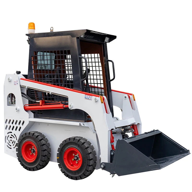 Construction Demolition Mini Loader Wheeled Bucket Loader Agricultural Skid Steer Loader Farm Handling Micro Loader(Customized)