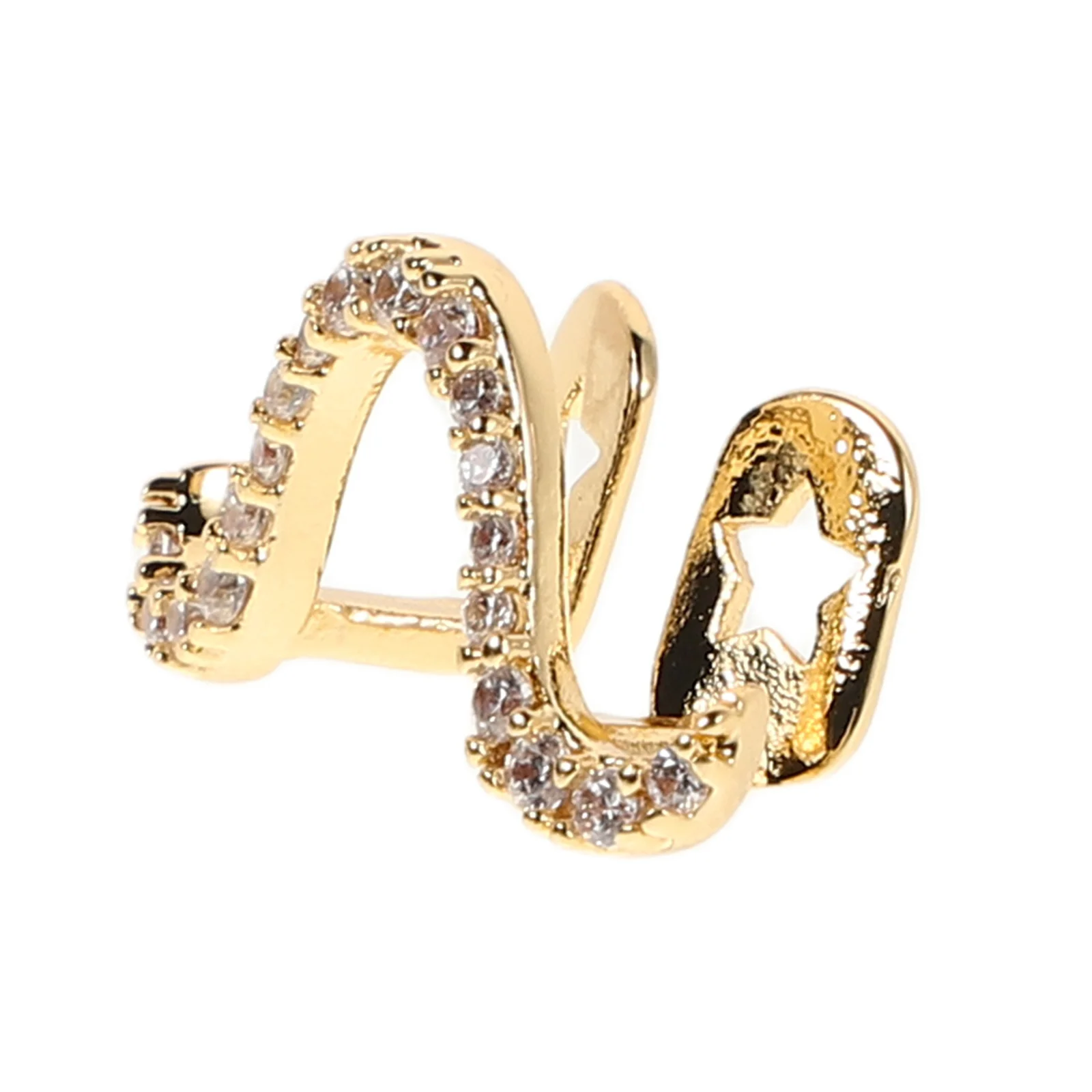 

Zircon Wave Shaped Glossy Single Tooth Cap Elegant Golden Grills Teeth Jewelry Prom Party Costume Accessories Gold Grills