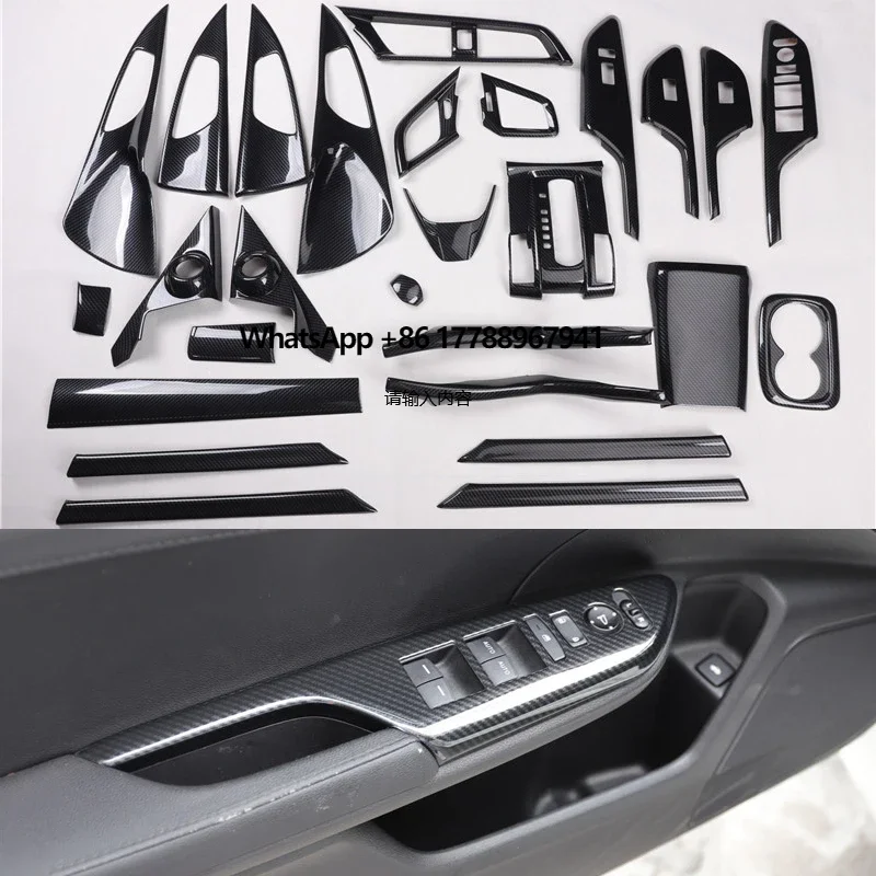 

Carbon Fiber Car Interior Accessories for2016 2020 Gear Panel Window Switch Kit Dashboard Cover 2021 2019 2018 2017