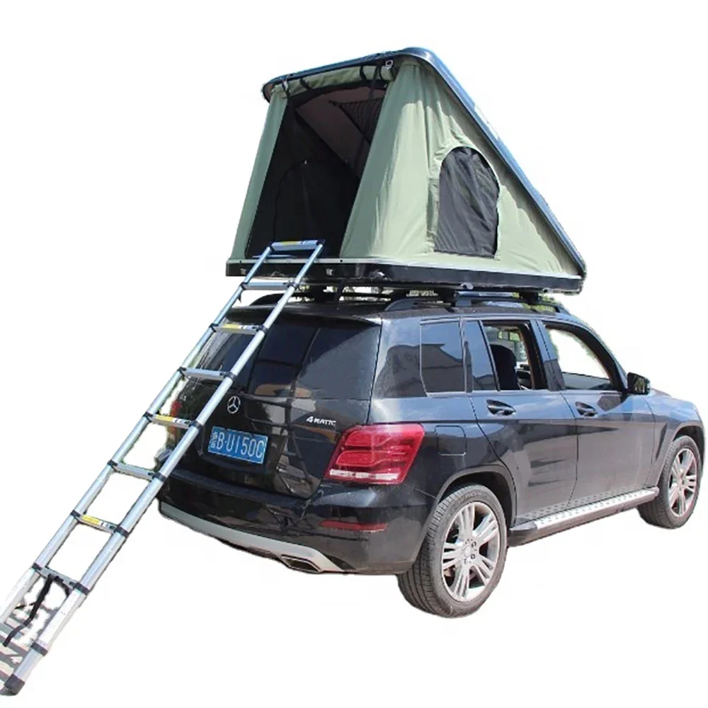 High quality Rooftop Tent Clam Shell Aluminum Hard Shell 2 Person Suv Hard Shell Outdoor Camping Car Roof Top Tent