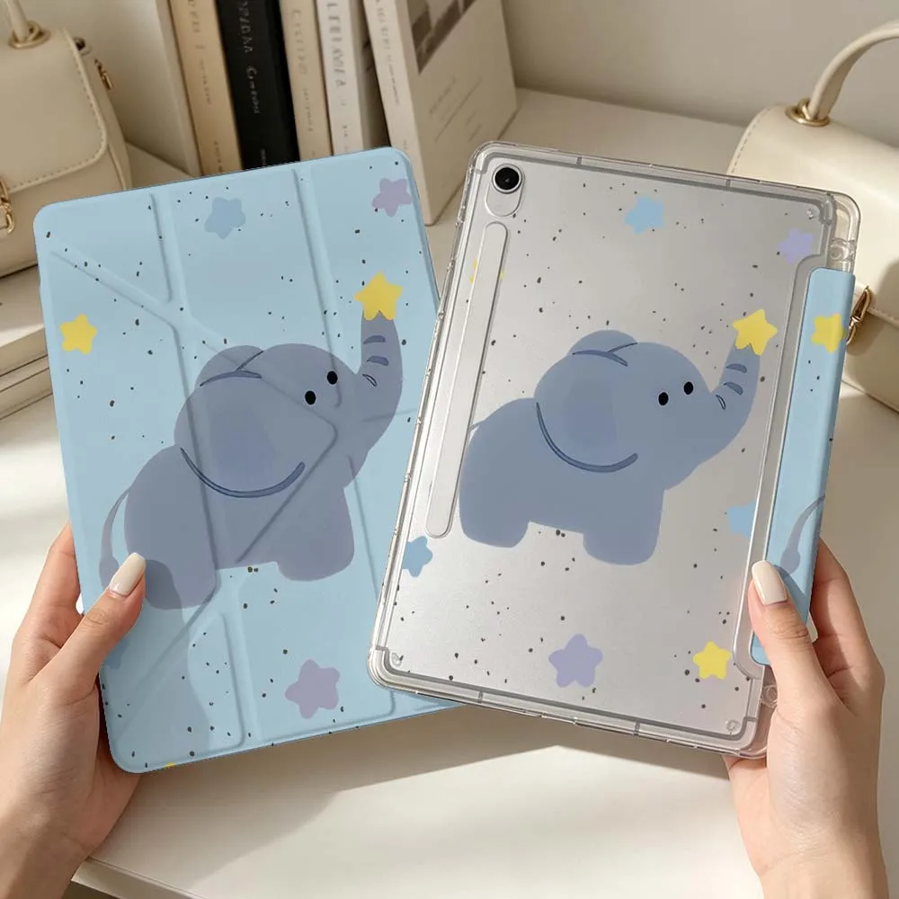 Cartoon Cute Elephant Soft For Samsung Galaxy Tab S6 S7 S8 S9 S10 A8 A9 A11 Lite FE Plus 3Y Tablet Case