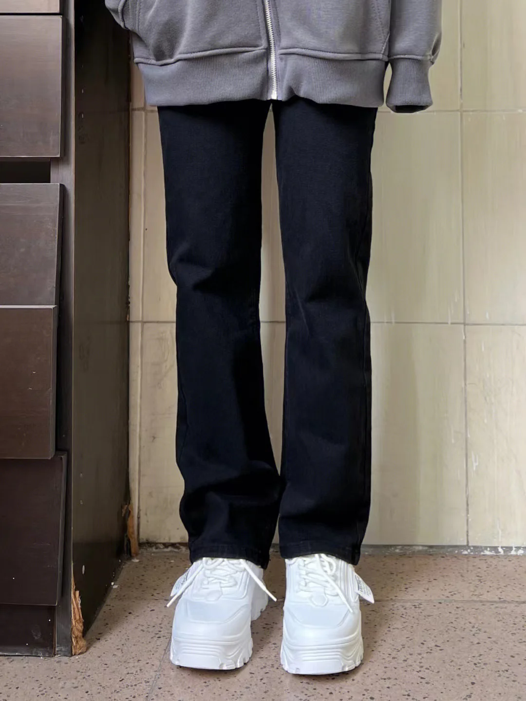 جينز ضيق مستقيم وواسع الساق للنساء صيفي رقيق مقاس كبير سمين مم الكمثرى قرد التخسيس e أنبوب السراويل عالية الشارع INS العصرية #2