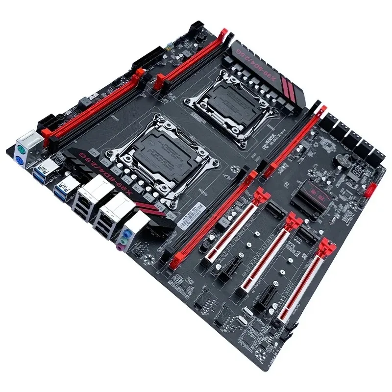 X99 dual CPU motherboard LGA 2011-3 supports  E5 V3 V4 CPU DDR4 memory eight channels Dual 2.5G network card X99-8D4