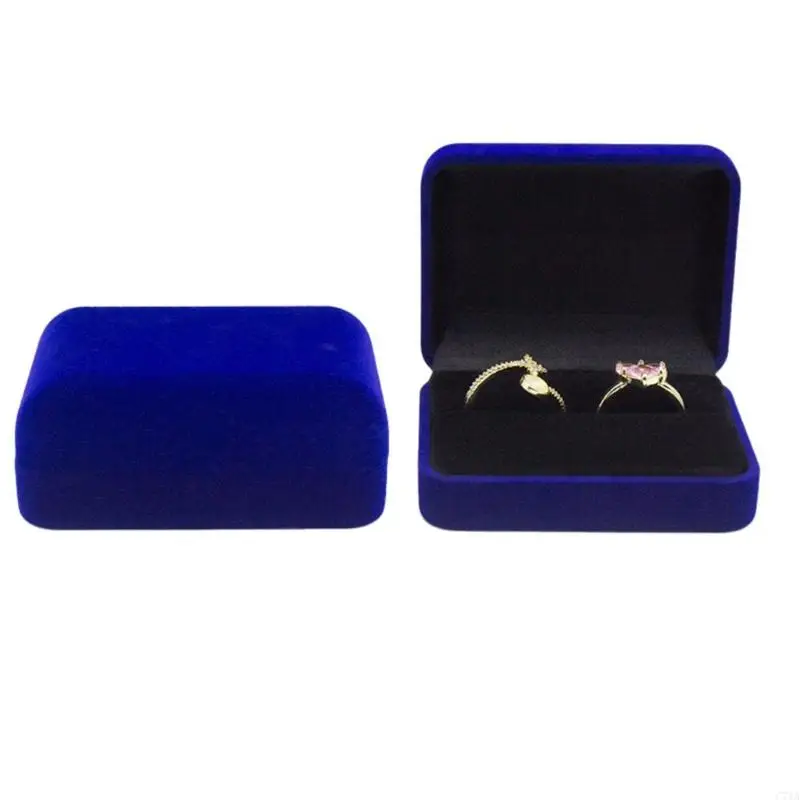 Elegant Soft Touch Flocking Ring Box Secure Lid Case for Jewelry Display C71A