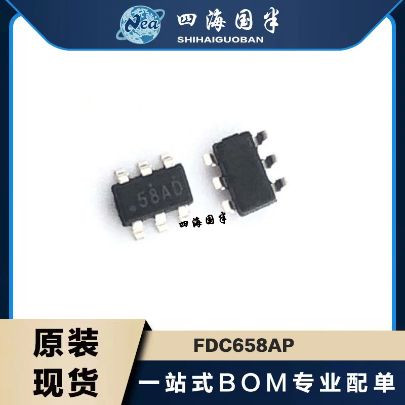 

10PCS FDC658AP 58A SOT23-6 FDC638P 638 FDC604P FDC640P LCD Logic Board 6-pin Chip