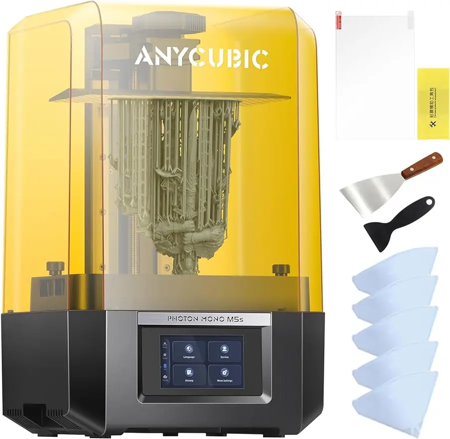 

3D принтер ANYCUBIC 12K для смолы, моно Photon Mono M5s 10,1 '', моноэкран 12K HD, быстрая печать в 3 раза, самовыравнивание и Интеллектуальное обнаружение