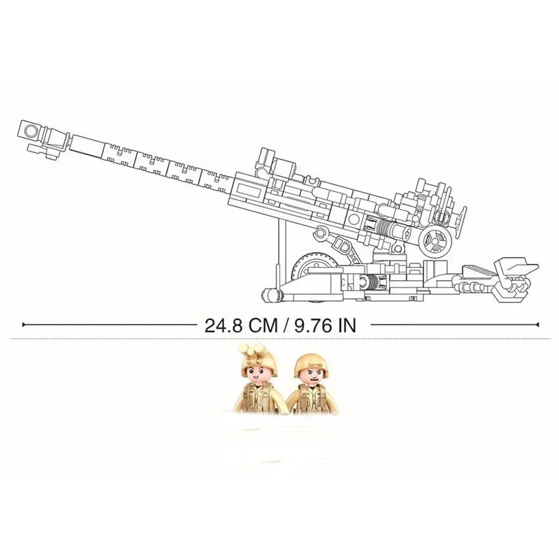 Howitzer léger de l'armée pour enfants, modèle de nuit de construction, petites particules, briques compatibles, jouets, kits de construction, cadeau