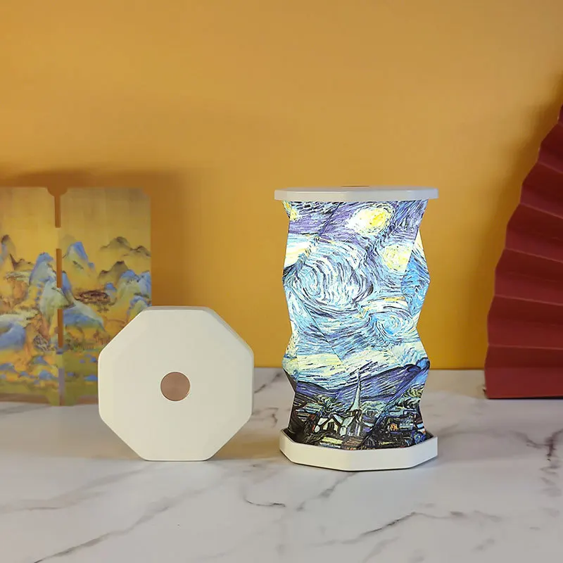 للطي مكتب ضوء فانوس ورقي صغير مصباح طاولة محمول قابلة للشحن عكس الضوء ضوء الليل لغرفة المعيشة ديكور غرفة نوم هدية #2