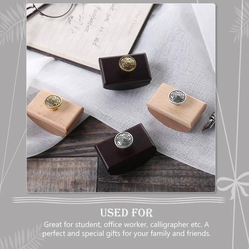 

2Pcs Portable Wood Rocker Ink Blotter Quick Drying Desktop Blotter Paper Ink Absorbent Tool for Students Office