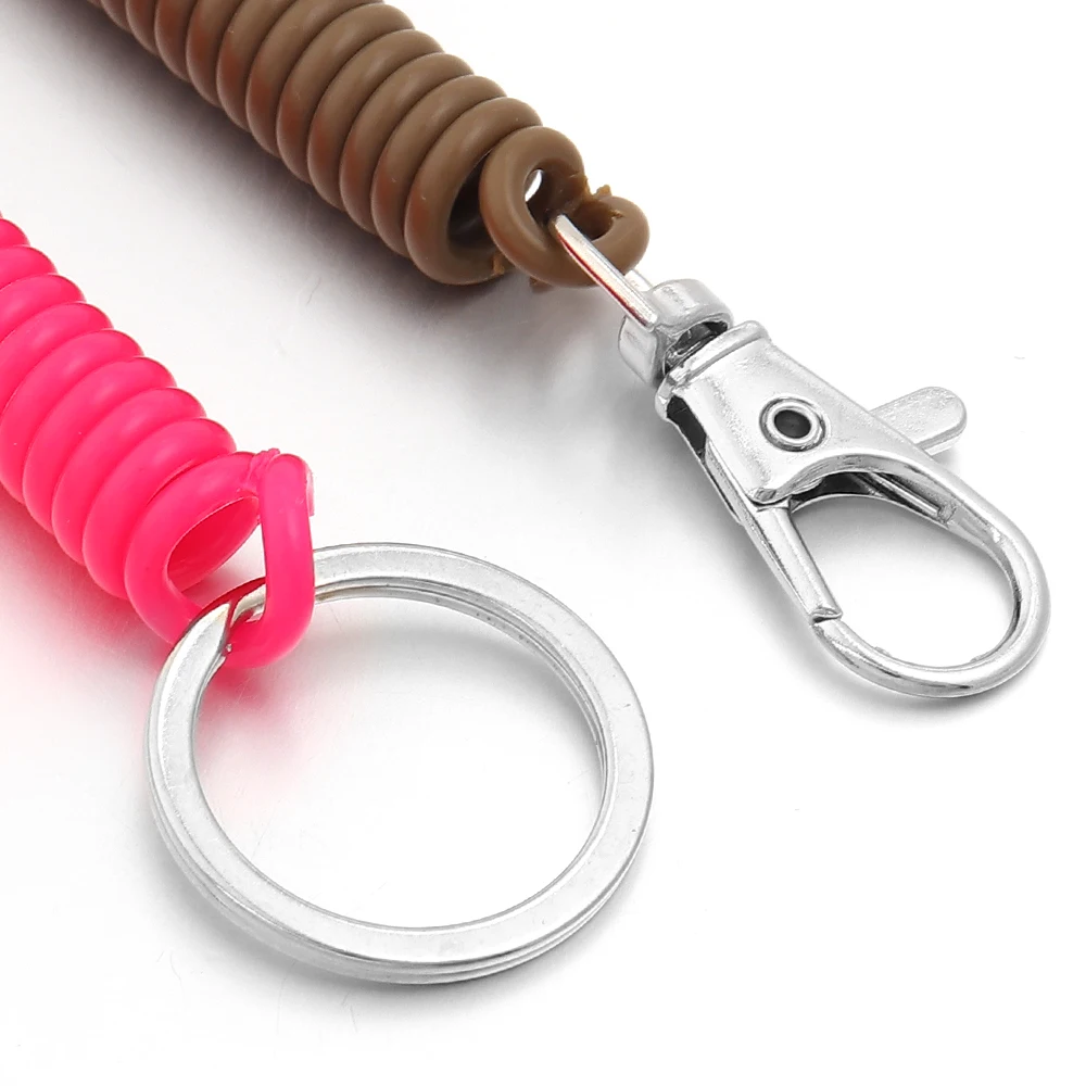 5 Stück EVA Dehnbarer Elastischer Einziehbarer Schlüsselanhänger Handgelenk-Spiralfeder-Stretch-Lanyard Schlüsselkette Diebstahlsicherer Schlüsselhalter – Detail 4
