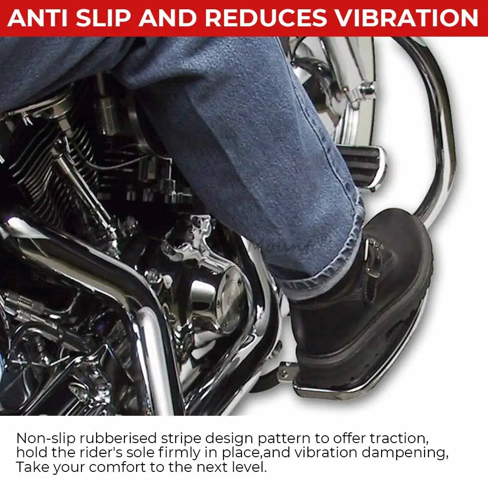 2x Motorcycle Adjustable Non-slip Front Floorboards Black Aluminum Metal+Rubber Footrests For Harley Davidson Softail Sportster