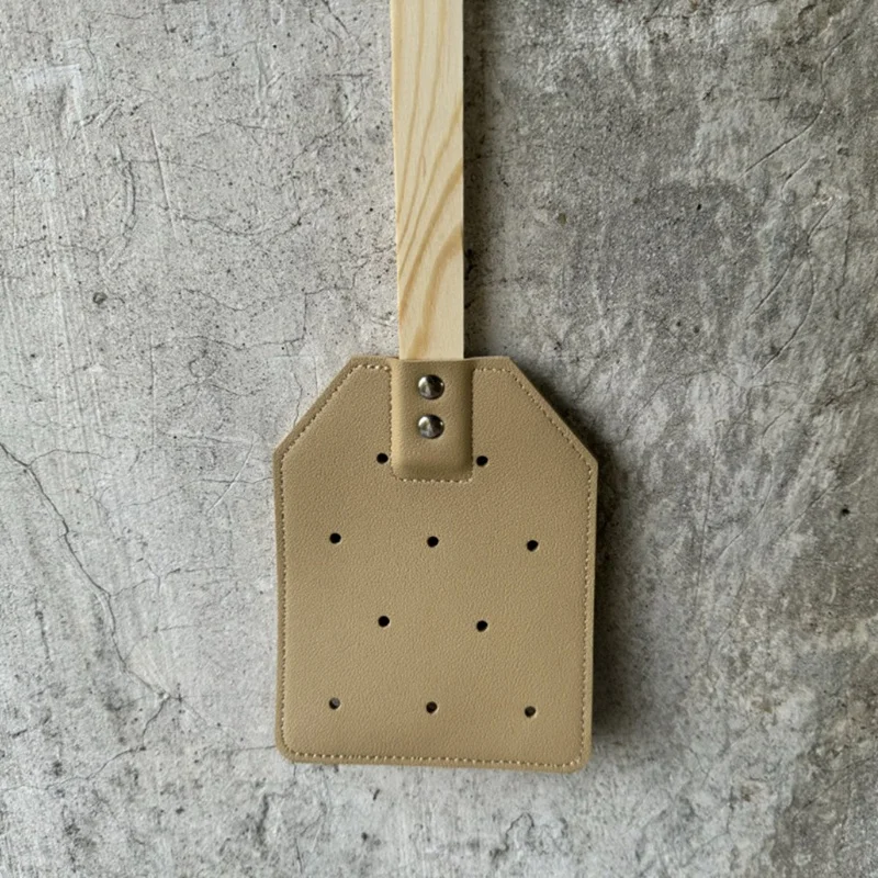 Holzstab Griff Mücken klatsche manuelle Fliegen klatsche Pu Leder Mücken klatsche