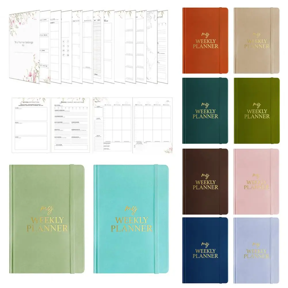 2025 Weekly Planner with Hourly Time Slots Monthly/Weekly Appointment Book Year-Round Organisation Velvet Cover Planner