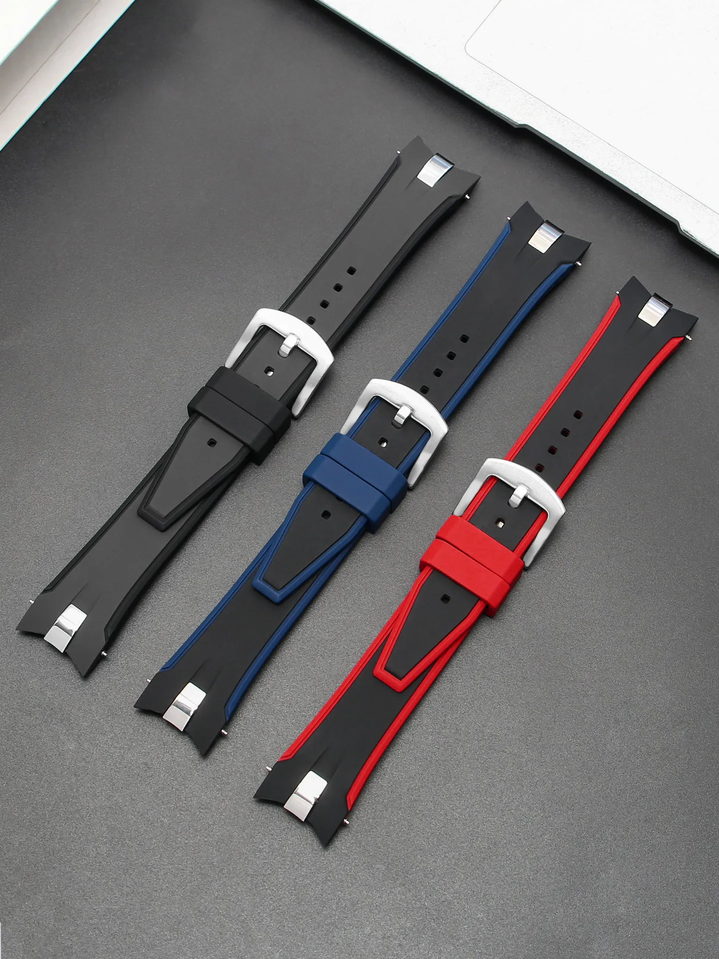 Arc mouth silicone watch strap suitable for Seiko SPC089J1 SNAE93J1 SSNAE87 soft waterproof watch chain