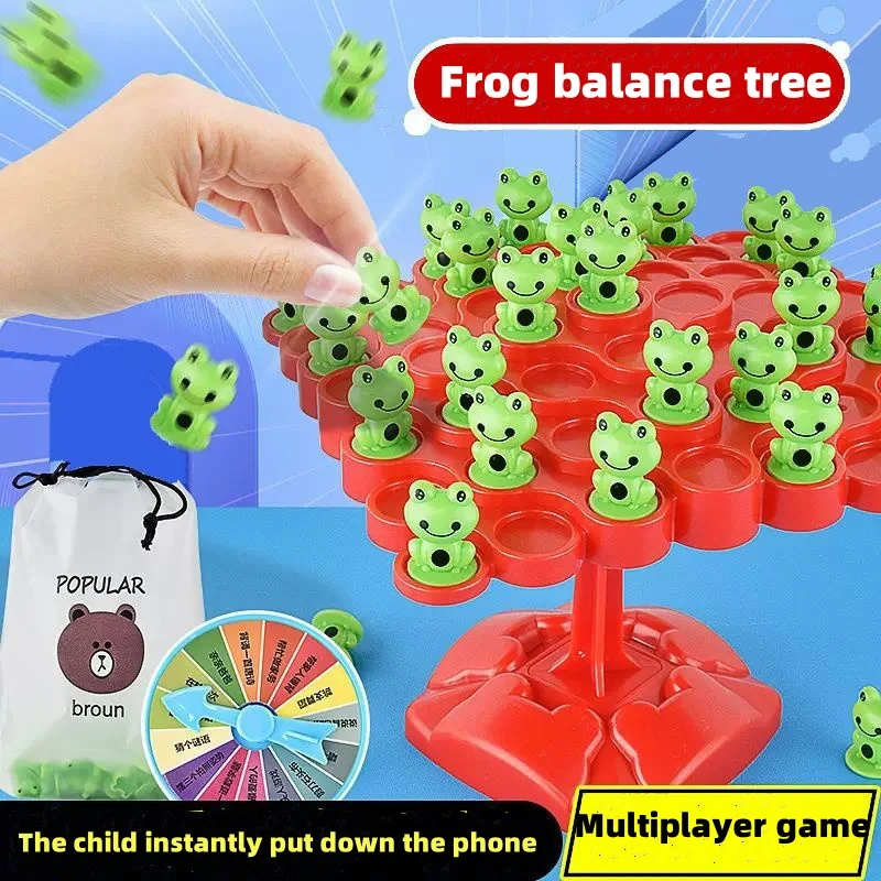 Montessori Math Toy Balancing Board Puzzle For Kids Frog Balance Tree Educational Parent-child Interaction Tabletop Game Toys