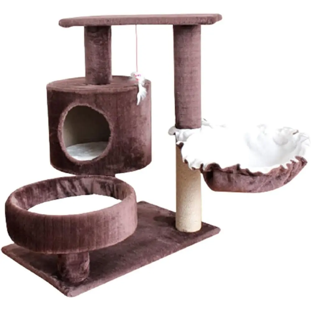 

Multi-Level Cat Condo with Hammock, Sturdy Indoor Cat Tower for Play and Rest