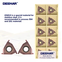 DESKAR 100% Original 16ER/IL 16IR/EL 0.7-3.0 LF6018 Numerical Control Lathe Inserts Turning Tool Shallow Groove Slotting Blades