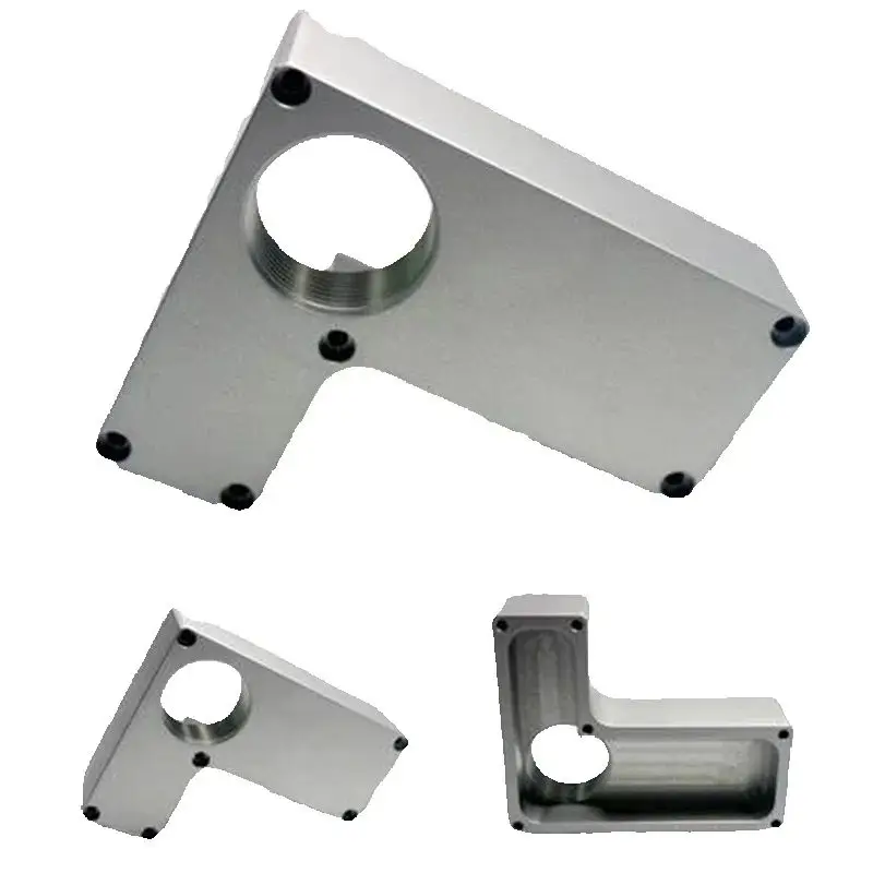 CNC machining custom aluminum alloy L-shaped perforated mechanical bracket reducer connector