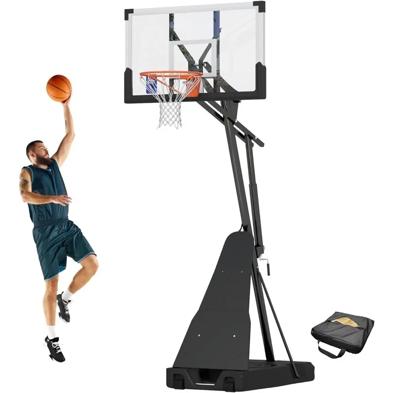 

Portable Basketball Hoop with 44 Inch Shatterproof Backboard,10FT Height Basketball Hoop Outdoor with Extra Sandbag, Adjustable