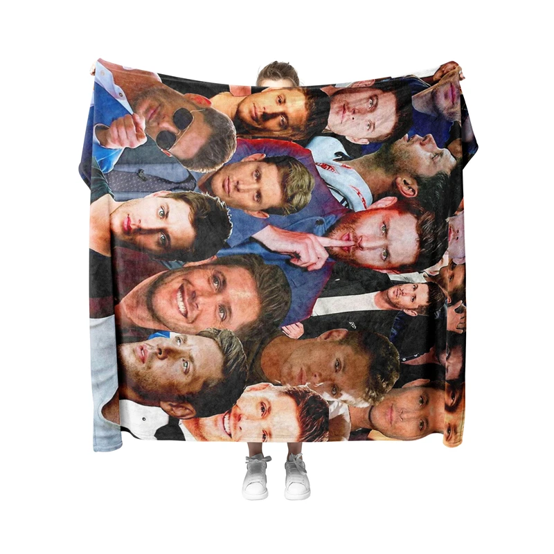 

Aertemisi Jensen Ackles Photo Collage Pet Blanket for Small Medium Large Dog Cat Puppy Kitten Couch Sofa Bed