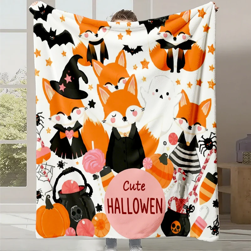 

2025 new halloween digital printing flannel blanket halloween holiday gift blanket autumn and winter warm blanket