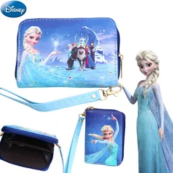 Kawaii Disney Frozen Elsa Girls portfel Cartoon Disney księżniczka Anna Anime damski portfel torba do przechowywania dzieci zabawki prezenty świąteczne