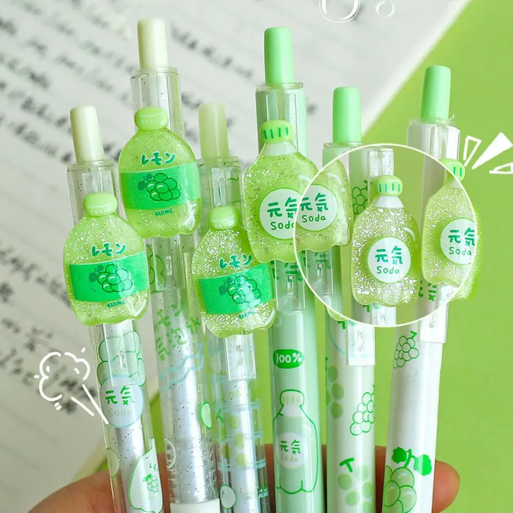 귀여운 사무실 플라스틱 볼펜, 0.5mm, 필기구, 검정 잉크, 학교 용품