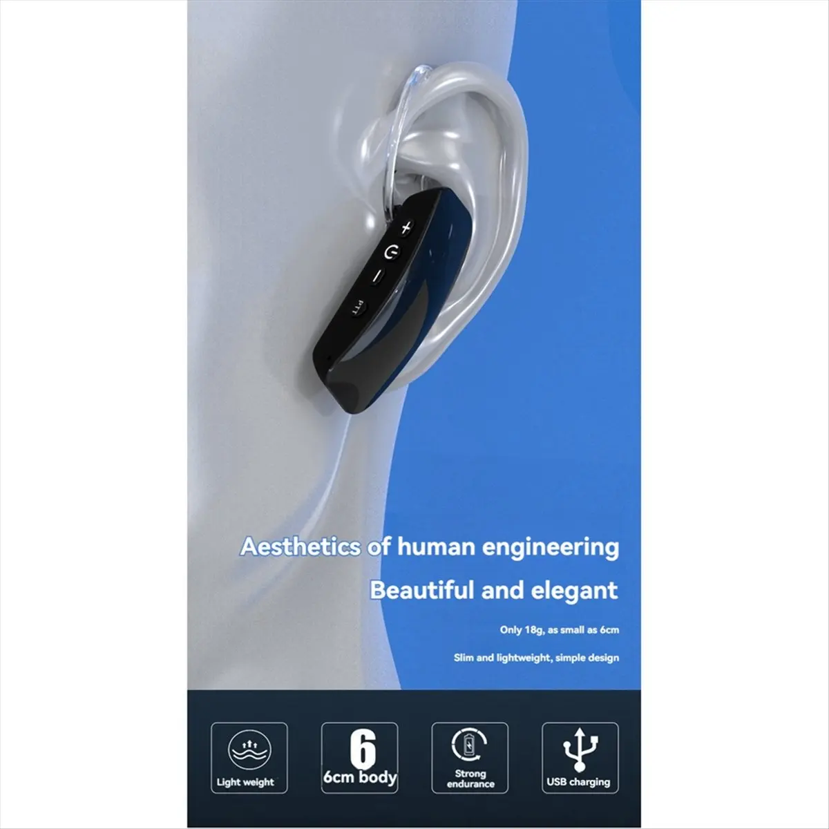 A64I Walkie Talkie Headset Oorhangende Mini Walkie Talkie Draagbare Walkie Talkie Bluetooth-headset voor Bar Hotel Radio A