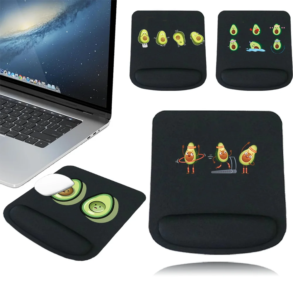 Mice Mat Soft Mousepad Square Mouse Mat Anti-Slip for Gel Wrist Support Wristband Mouse Mat Pad for Avocado Pattern Series