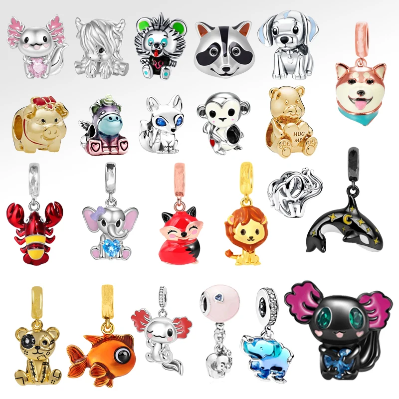Hot Koop Goudvis Hanger Olifant Aap Kat & Hond Charme Kralen Fit Originele Europese 925 Zilveren Armband DIY Vrouwen Sieraden Gift