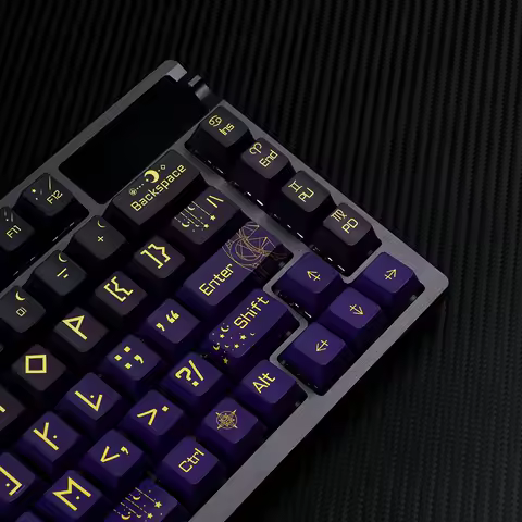 Starry Night Theme Keycaps Set PBT Dye-Sub Custom Keyboard Caps Side Carving Key Caps Mechanical Keyboard Accessory 130keys OEM