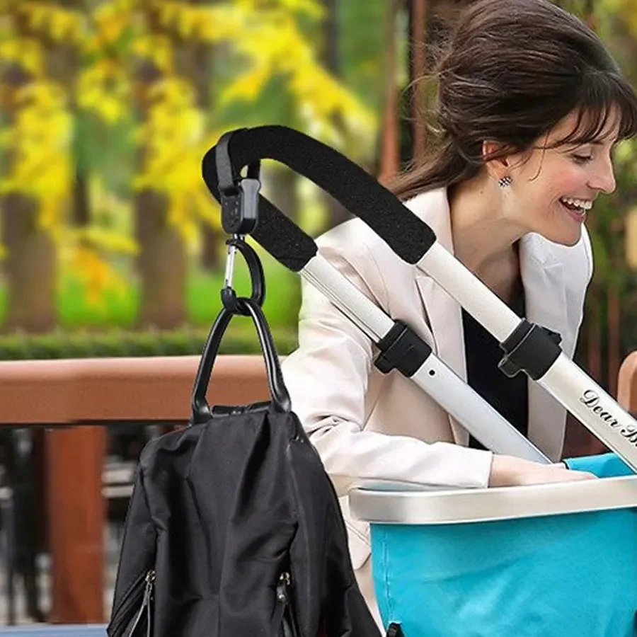 2 ganchos de correia de náilon para bebês, saco de suspensão rotativo, saco de armazenamento de carrinho de mão de 360 graus, acessórios de carrinho de mão
