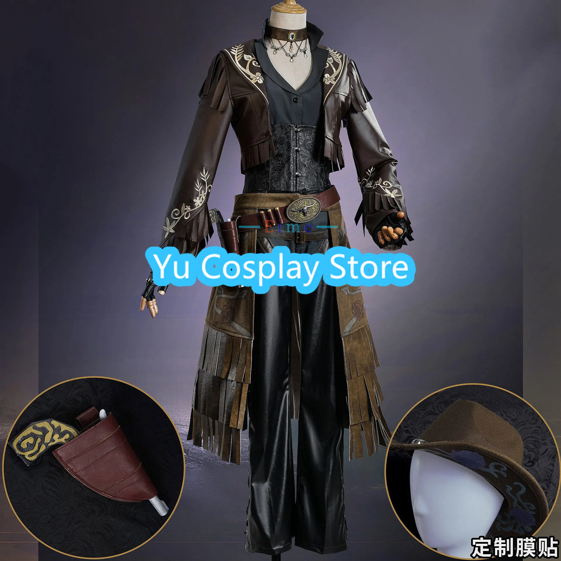 Game Identity V Barmaid Demi Bourbon Cosplay Costume Black Rose Cowgirl Cosplay Suit  Halloween Carnival Uniforms Custom Made