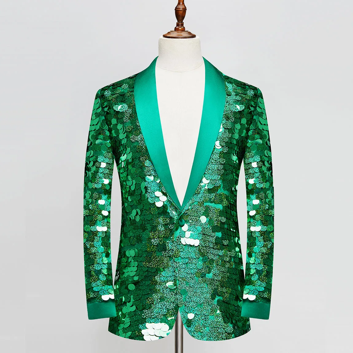 

Men Shiny Round Sequins Suit Jacket Blazer Creative Design Male Singer Host Stage Performance Groom Wedding Party Tuxedo Blazers