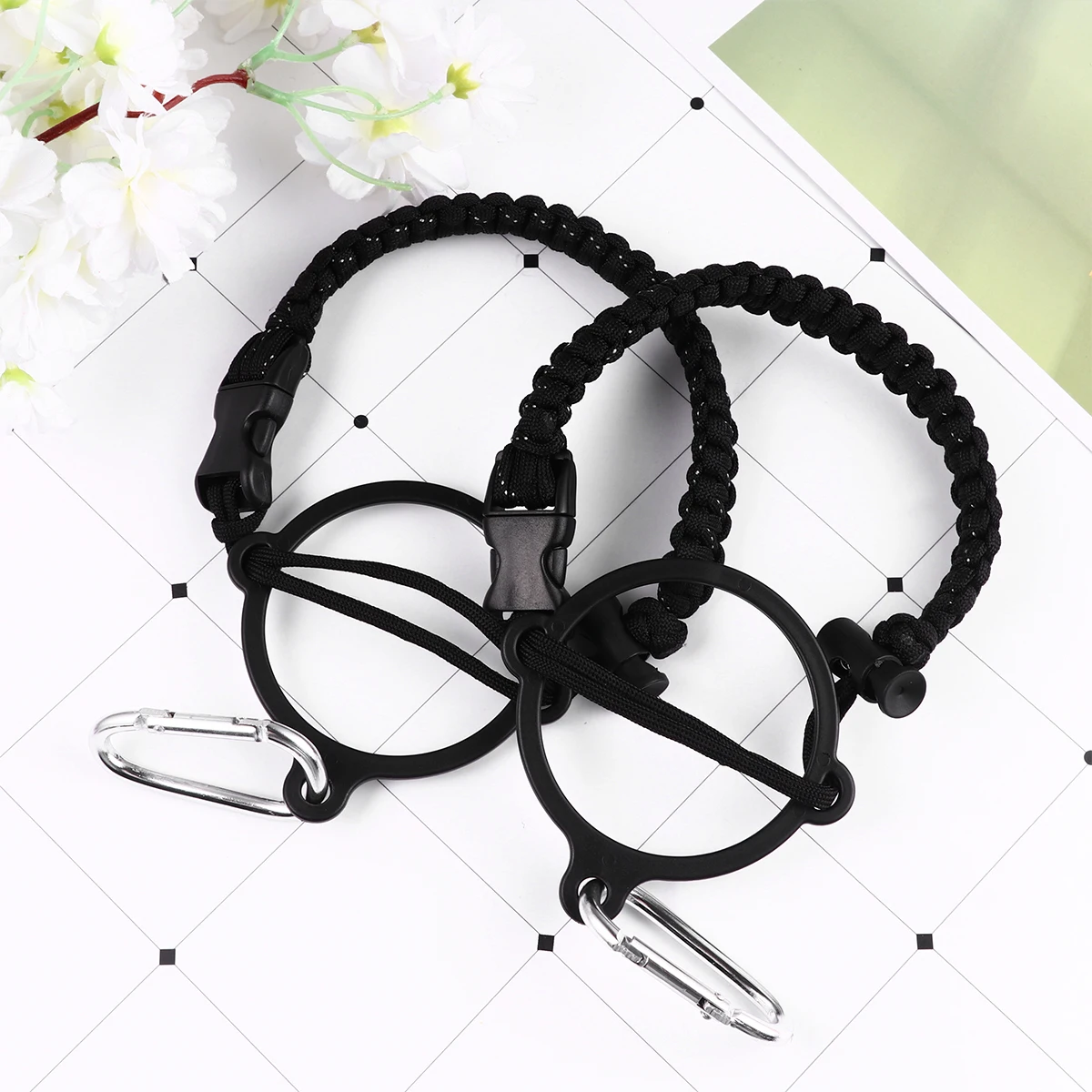 

2 PCS Parasol Rope Thermal Cup Hand Water Bottle Bottleneck Outdoor Handle for Lanyard Strap Kettle Safety