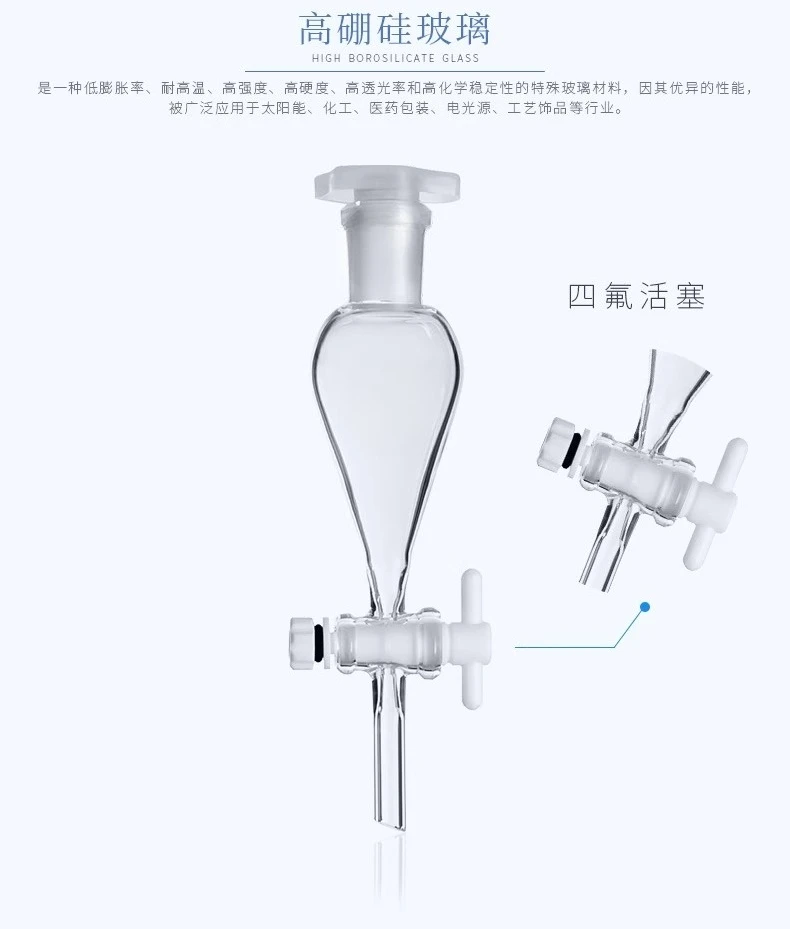 Embudo de separación pistón PTFE