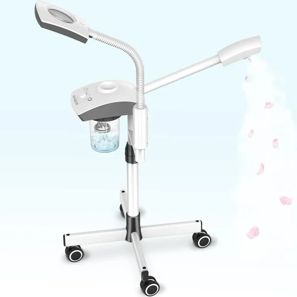 Professional Facial Steamer Tools for Esthetician, Skin Care and Deep Cleaning, 2 in 1 Face Machine, Hot Mist Skincare